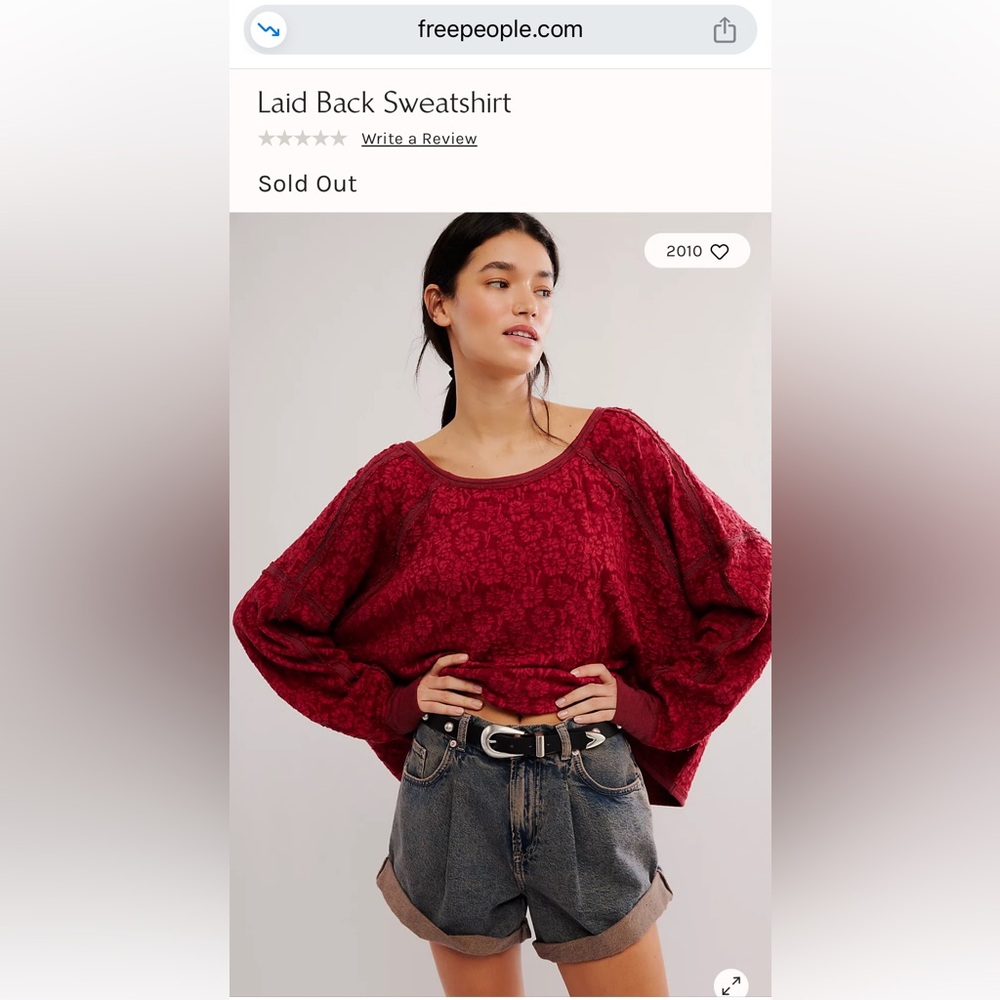 Free People Laid Back Oversized Sweatshirt